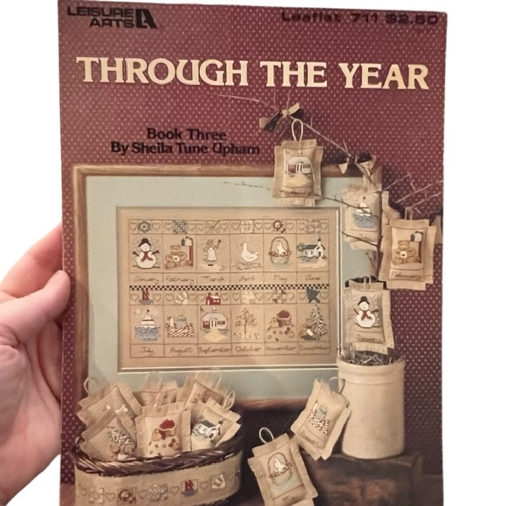 Vintage 1988 Through The Year Book 3 Cross Stitch Leisure Arts 711 Calendar CUTE